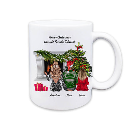 Weihnachtstasse ''Familie Cartoon''